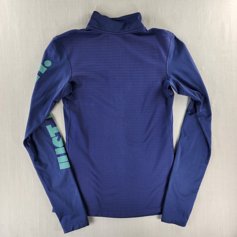 Nike Quarter-Zip Pullover Womens M Blue Just Do It Athletic Polyester Blend - Picture 6 of 12